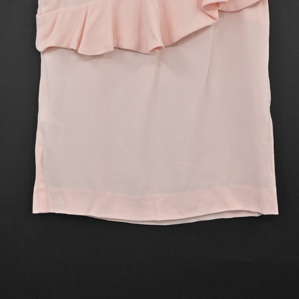 MAJE Womens Lorena Pink Ruffle Top Size S Sleeveless Coquette Black Buttons NEW - Picture 13 of 14